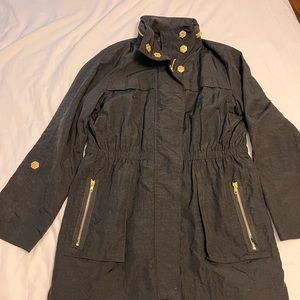 Trench Coat with Gold Details